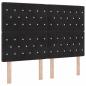 Preview: LED Boxspringbett mit Matratze Schwarz 160 x 200 cm Samt