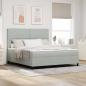 Preview: ARDEBO.de - LED Boxspringbett mit Matratze Hellgrau 180 x 200 cm Samt