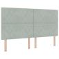 Preview: LED Boxspringbett mit Matratze Hellgrau 180 x 200 cm Samt