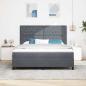 Preview: LED Boxspringbett mit Matratze Dunkelgrau 180 x 200 cm Samt