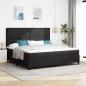 Preview: ARDEBO.de - LED Boxspringbett mit Matratze Schwarz 200 x 200 cm Samt