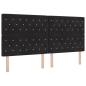 Preview: LED Boxspringbett mit Matratze Schwarz 200 x 200 cm Samt