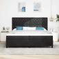 Preview: LED Boxspringbett mit Matratze Schwarz 200 x 200 cm Samt
