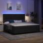 Preview: LED Boxspringbett mit Matratze Schwarz 200 x 200 cm Samt