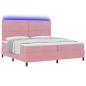 Preview: LED Boxspringbett mit Matratze Rosa 200 x 200 cm Samt
