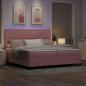 Preview: LED Boxspringbett mit Matratze Rosa 200 x 200 cm Samt