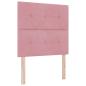 Preview: LED Boxspringbett mit Kopfteil Rosa 90 x 190 cm Samt