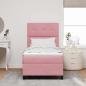 Preview: LED Boxspringbett mit Kopfteil Rosa 90 x 190 cm Samt