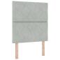 Preview: LED Boxspringbett mit Kopfteil Hellgrau 80 x 200 cm Samt