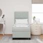 Preview: LED Boxspringbett mit Kopfteil Hellgrau 80 x 200 cm Samt