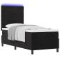 Preview: LED Boxspringbett mit Kopfteil Schwarz 80 x 200 cm Samt