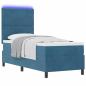 Preview: LED Boxspringbett mit Kopfteil Dunkelblau 80 x 200 cm Samt