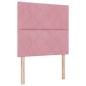 Preview: LED Boxspringbett mit Kopfteil Rosa 90 x 190 cm Samt