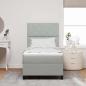Preview: LED Boxspringbett mit Kopfteil Hellgrau 100 x 200 cm Samt