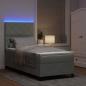 Preview: LED Boxspringbett mit Kopfteil Hellgrau 100 x 200 cm Samt