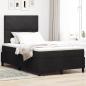 Preview: ARDEBO.de - LED Boxspringbett mit Kopfteil Schwarz 120 x 190 cm Samt