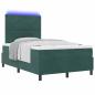 Preview: LED Boxspringbett mit Matratze Dunkelgrün 120 x 190 cm Samt