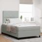 Preview: ARDEBO.de - LED Boxspringbett mit Kopfteil Hellgrau 120 x 200 cm Samt