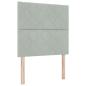 Preview: LED Boxspringbett mit Kopfteil Hellgrau 120 x 200 cm Samt