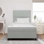 Preview: LED Boxspringbett mit Kopfteil Hellgrau 120 x 200 cm Samt