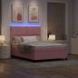 Preview: LED Boxspringbett mit Kopfteil Rosa 140 x 190 cm Samt