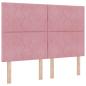Preview: LED Boxspringbett mit Kopfteil Rosa 160 x 200 cm Samt