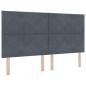 Preview: LED Boxspringbett mit Kopfteil Dunkelgrau 180 x 200 cm Samt
