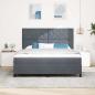 Preview: LED Boxspringbett mit Kopfteil Dunkelgrau 180 x 200 cm Samt