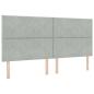 Preview: LED Boxspringbett mit Kopfteil Hellgrau 200 x 200 cm Samt