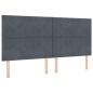 Preview: LED Boxspringbett mit Kopfteil Dunkelgrau 200 x 200 cm Samt