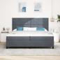 Preview: LED Boxspringbett mit Kopfteil Dunkelgrau 200 x 200 cm Samt