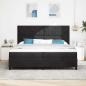 Preview: LED Boxspringbett mit Kopfteil Schwarz 200 x 200 cm Samt