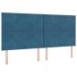 Preview: LED Boxspringbett mit Kopfteil Dunkelblau 200 x 200 cm Samt