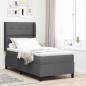 Preview: ARDEBO.de - LED Boxspringbett mit Kopfteil Dunkelgrau 90 x 190 cm Stoff