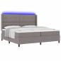 Preview: LED Boxspringbett mit Kopfteil Taupe 200 x 200 cm Stoff