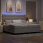 Preview: LED Boxspringbett mit Kopfteil Taupe 200 x 200 cm Stoff