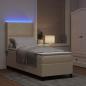 Preview: LED Boxspringbett mit Kopfteil Creme 80 x 200 cm Stoff