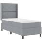Preview: LED Boxspringbett mit Kopfteil Hellgrau 90 x 190 cm Stoff