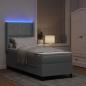 Preview: LED Boxspringbett mit Kopfteil Hellgrau 90 x 190 cm Stoff