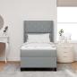 Preview: LED Boxspringbett mit Kopfteil Hellgrau 90 x 200 cm Stoff