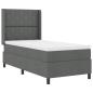Preview: LED Boxspringbett mit Kopfteil Dunkelgrau 90 x 200 cm Stoff