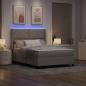 Preview: LED Boxspringbett mit Kopfteil Taupe 140 x 190 cm Stoff