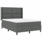 Preview: LED Boxspringbett mit Kopfteil Dunkelgrau 140 x 200 cm Stoff