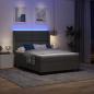 Preview: LED Boxspringbett mit Kopfteil Dunkelgrau 140 x 200 cm Stoff
