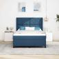 Preview: LED Boxspringbett mit Kopfteil Blau 160 x 200 cm Stoff