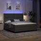 Preview: LED Boxspringbett mit Kopfteil Dunkelgrau 180 x 200 cm Stoff