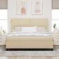 Preview: LED Boxspringbett mit Kopfteil Creme 180 x 200 cm Stoff
