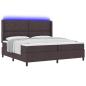 Preview: LED Boxspringbett mit Kopfteil Dunkelbraun 200 x 200 cm Stoff