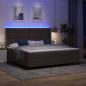 Preview: LED Boxspringbett mit Kopfteil Dunkelbraun 200 x 200 cm Stoff