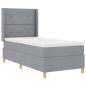 Preview: Boxspringbett mit LED-Lichtleisten Hellgrau 100 x 200 cm Stoff